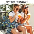 thumbnail image 5 of Large Capacity Tote Bag,DarkBlue Colorful Dinosaurs Leaves Pattern Handbag Fashion Luxury Tote Bag,15.7"x13"x 5.1" Inches,Laptop Compatible, 5 of 6