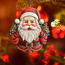 Holloyiver Christmas Santa Claus Ornaments, Mini Santa Gnomes Christmas Tree Resin Decoration, Christmas Figurines Miniature Ornaments for Holiday Christmas Hanging Decor