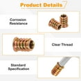 thumbnail image 3 of 50 Pcs Threaded Insert for Wood, 1/4 - 20 Threaded Studs 15mm Length, Gold, 3 of 6