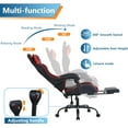 thumbnail image 4 of PayLessHere Ergonomic Racing Desk Chair, Footrest Lumbar Support Headrest Armrest Task Rolling Swivel Ergonomic E-Sports Adjustable PC, Red, 4 of 7