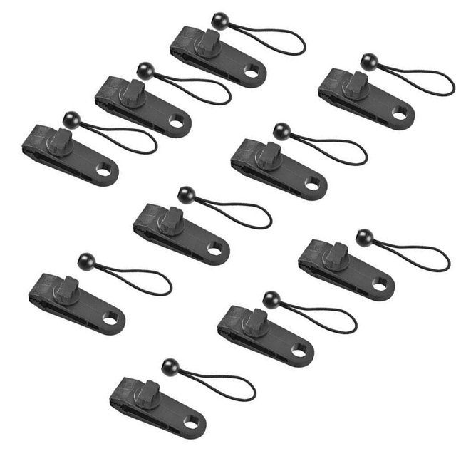 Justharion 10Pcs Tent Clip Adjustable Nylon Heavy Duty Windproof Awning