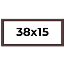 38x15 Frame Brown Round Mahogany Solid Wood Picture Frame | 1.625 Inch Moulding Width | with UV