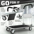 thumbnail image 6 of Upgraded Foldable Push Cart Dolly | 660 lbs. Capacity Moving Platform Hand Truck | Heavy Duty Space Saving Collapsible | Swivel Push Handle Flat Bed Wagon (White, 660 lbs. Capacity), 6 of 6