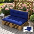 thumbnail image 5 of Dark Gray & Navy Blue Patio Sofa Cushions - 2 Piece Set, 47.2"x30.3" Seat, 3.9" Thick, Outdoor Replacement Cushions for Pallet Furniture, Polypropylene & Polyester Fabric, 5 of 8