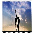 thumbnail image 3 of Ambesonne Cartoon Shower Curtain, Silhouette Dancing Nature, 69"Wx84"L, Multicolor, 3 of 3