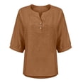 thumbnail image 5 of Vinsonshop Linen Tops for Women Bohemian Tops Bohemian Peasant Shirts Cotton Linen Blouse Embroidered Linen Tops Embroidered Shirt Boho Linen Tunic Tops for Women Gold L, 5 of 6