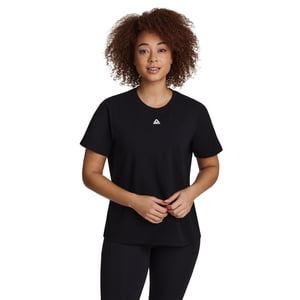 Reebok Women's Energy Short Sleeve Crew Neck Tee, Black