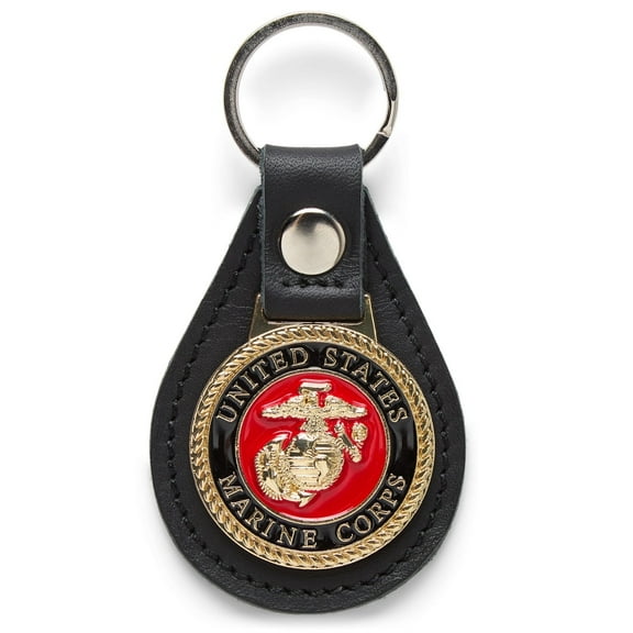 OODA Marine Corps USMC Leather Keychain - Black