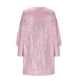 thumbnail image 6 of Yokua Glitter Women Asymmetrical Off Shoulder Long Sleeve Party Dress Evening Event, 6 of 10