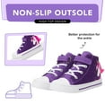 thumbnail image 3 of FUNCOO PLUS Toddler Kids Sneakers Girls High Top Canvas Shoes, Purple, Size 12, 3 of 5