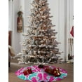 thumbnail image 4 of Pink Teal Abstract Christmas Tree Skirt 36 Inches Large Christmas Skirt Tree, Ethnic Modern Geometric Aesthetics Tree Skirt Christmas Decorations for Fireplace Party Holidays Indoor Outdoor, 4 of 7