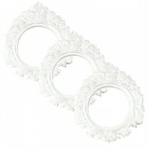 DESIGNICE 3Pcs Vintage Picture Frames,Round Shape Picture Frames,Embossed Pattern Photo Frame,1.97"X1.97",White