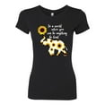 thumbnail image 2 of In A World Where You Can Be Anything Be Kind Inspirational/Christian Womens Slim Fit Junior Tee, Black, Small, 2 of 3