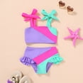 thumbnail image 2 of Happy Town Toddler Girls Two Pieces Swimsuit Color Block Beach Bathing Suit 18M-5T, 2 of 7