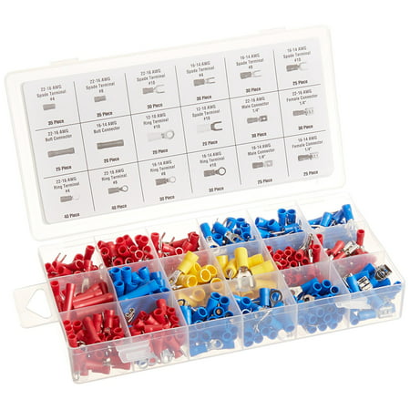520 Piece Electrical Terminal Assortment with Storage Box, Provides a secure connection between two wires without soldering By