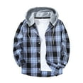 thumbnail image 2 of Kakii Men's Flannel Hoodie Shirts Casual Button Down Plaid Shirt Jackets for Men Long Sleeve Stylish Hooded with Pocket, 2 of 9