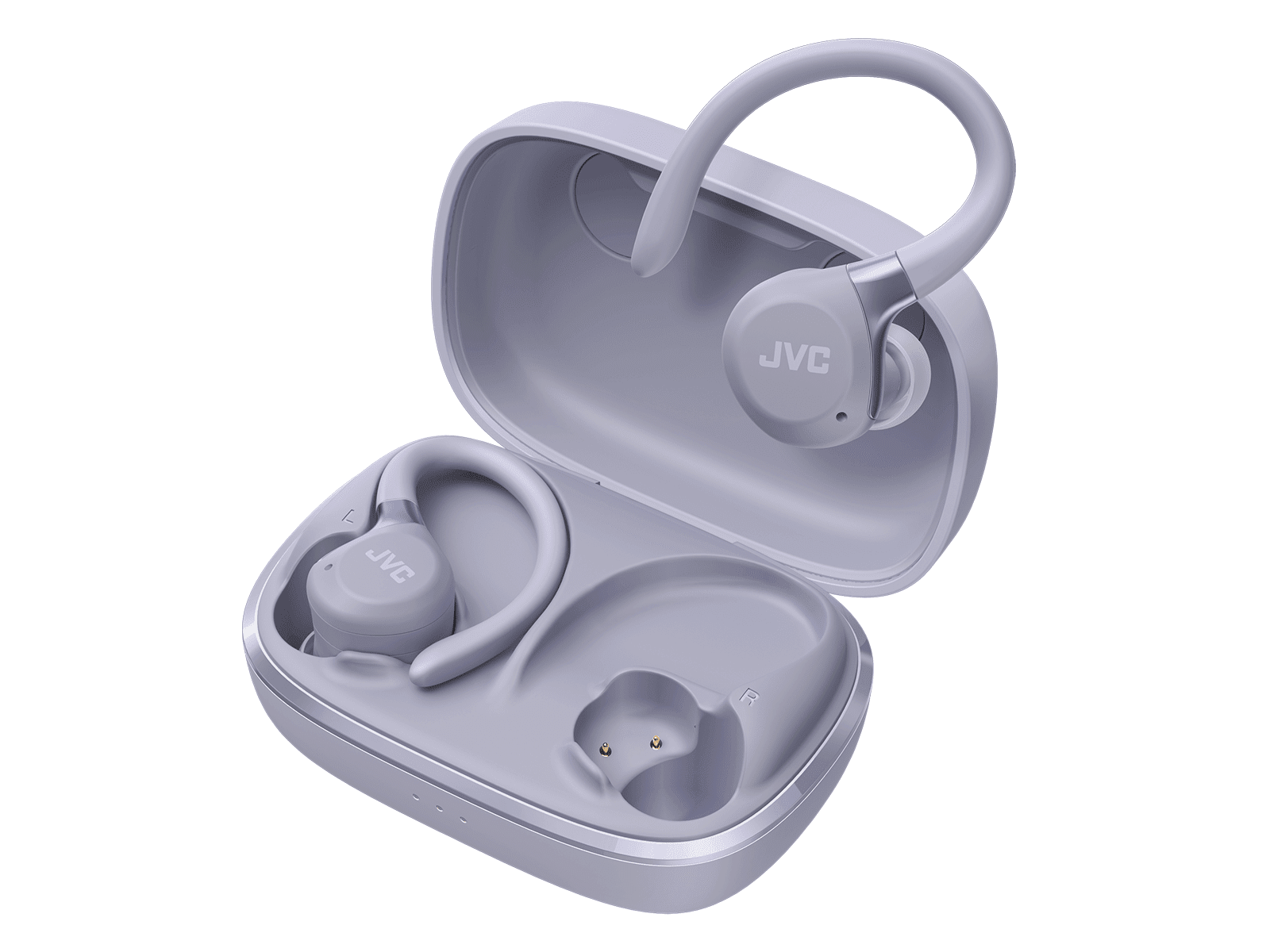 JVC Fitness Series True Wireless Sport Earbuds with Adjustable Hooks, Active Noise Cancelling, Ambient Sound Mode, IP57 Waterproof, 40hr Long Battery Life, App EQ, Low Latency, Mic