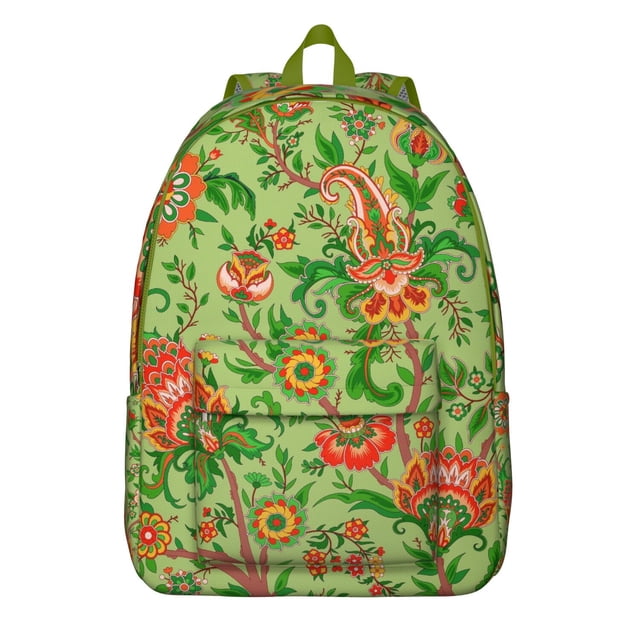 Boho Mandala Paisley Design Backpack, Vintage Floral Ethnic School Bag with Abstract Pattern and Artistic Charm