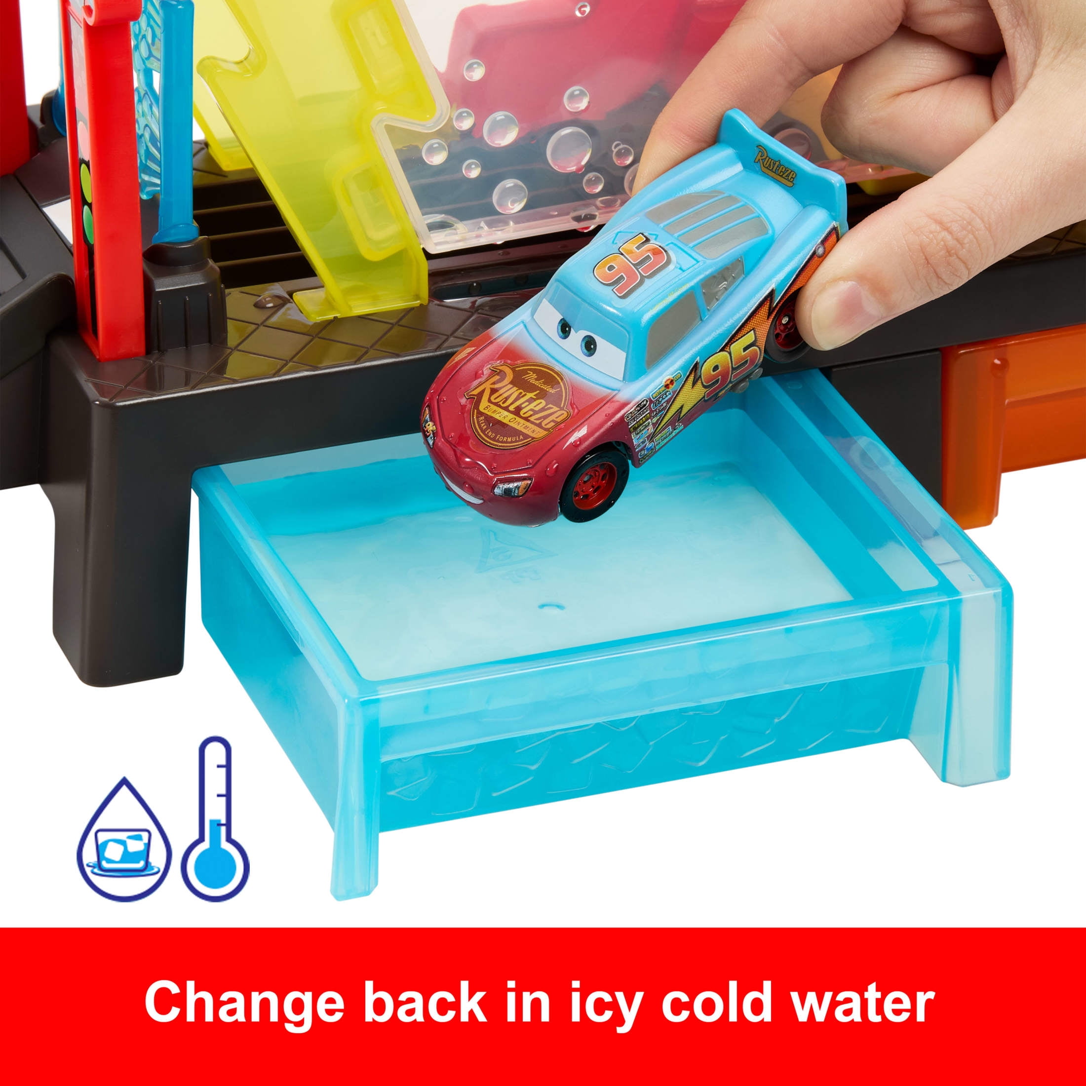 Disney and Pixar Cars Color Changers Race Ready Car Wash Playset & Color Changing Lightning McQueen