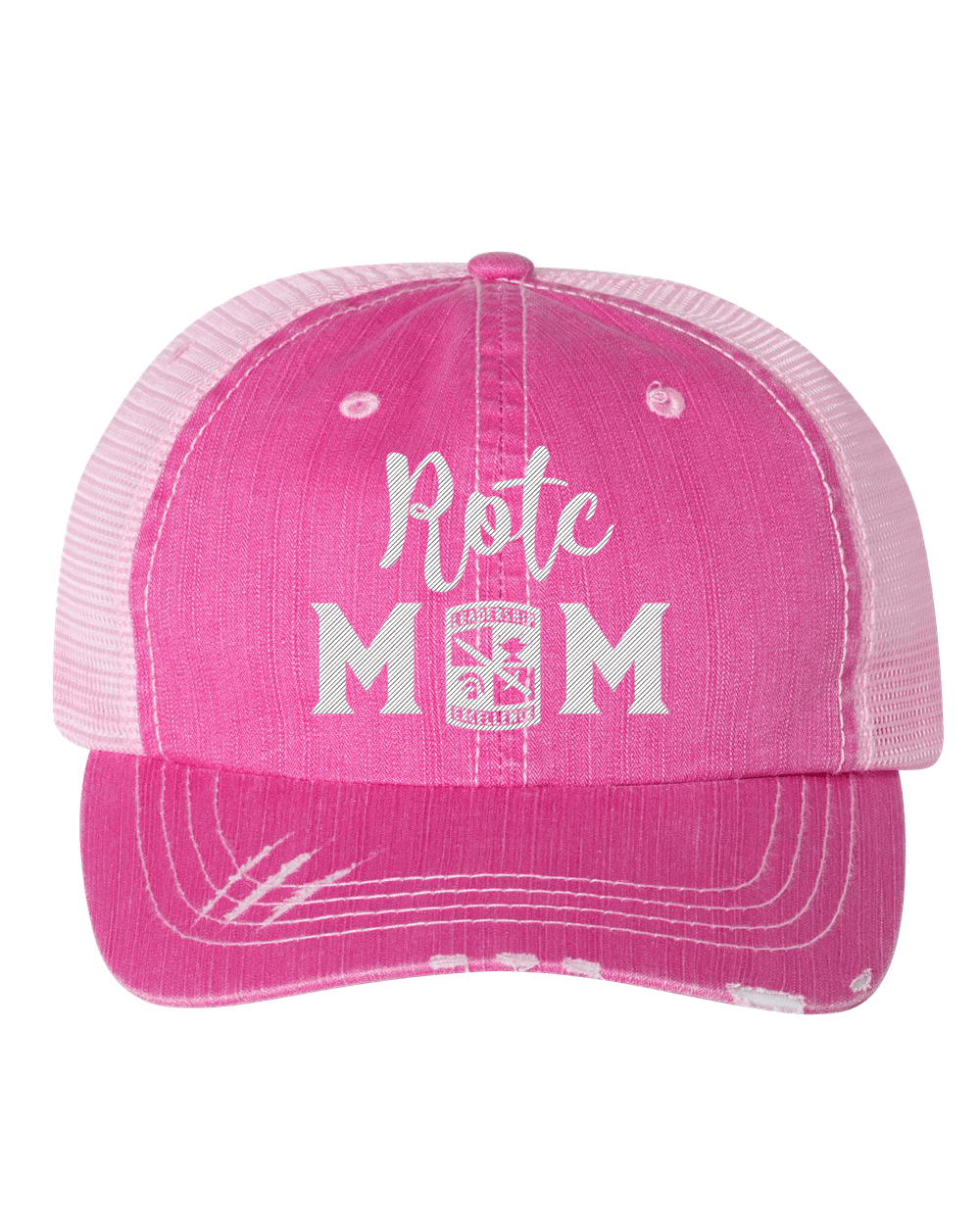 Women's Sports Mom Embroidered Ladies Fit Distressed Trucker Hat