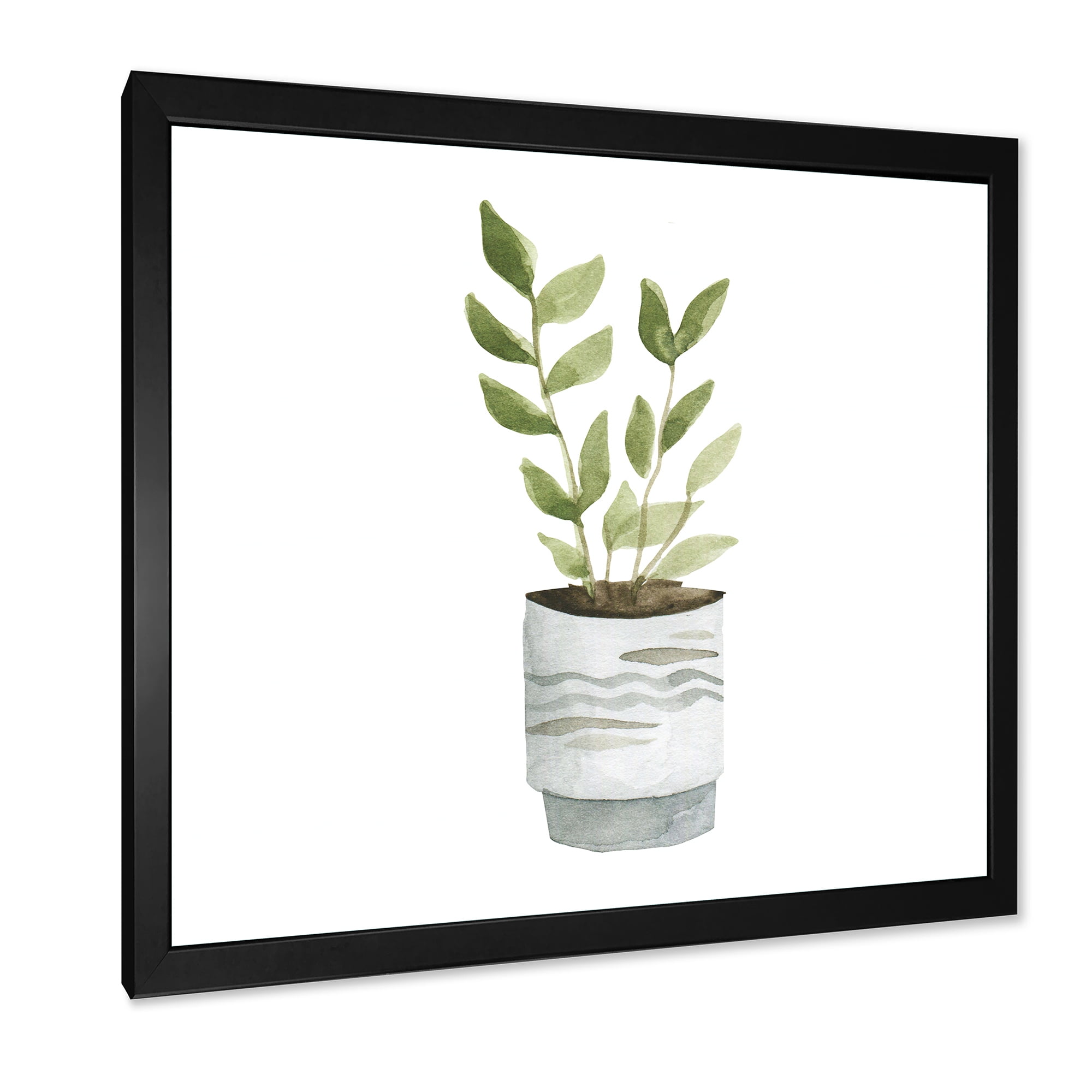 Designart 'Indoor Green Home House Plants in Pots II' Traditional Framed Art Print