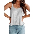 thumbnail image 3 of xiaxaixu T-Shirts à Manches Longues pour Femmes avec Paillettes, Sans Manches, Col Rond, 3 of 6