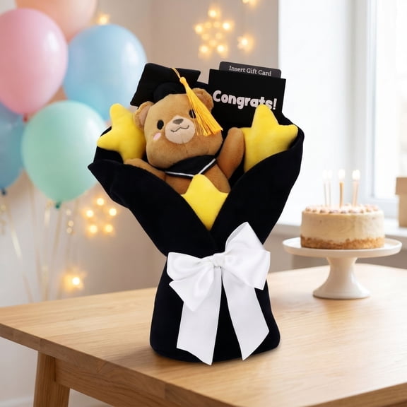 MMJ Stuffed Animals Congrats Teddy Bear Bouquet Graduation Gift with Card for New Grad 12in