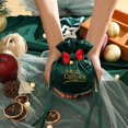 thumbnail image 5 of Bolsas de terciopelo de Navidad con cordón suave bolsa de regalo de dulces, B, rojo Feliz Sencillez, 5 of 5