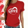 thumbnail image 2 of Stamzod Summer Shirts for Women Crewneck Lover Heart Valentines Tee Short Sleeve Casual Tops for Women 2025 Red X XL, 2 of 7