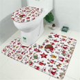 thumbnail image 2 of White Christmas Santa and Character Pattern Bathroom Rugs Sets 3 Piece,Toilet Cover Set,Absorbent Non Slip Bathroom Mats Sets with U-Shaped Contour Rug Toilet Rug Set, 2 of 5