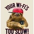 thumbnail image 2 of Playful Sloth - Your Wi-Fi's Too Slow! Adult Natural Crew Neck Short Sleeve Tee-Small, 2 of 4