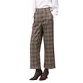 thumbnail image 5 of INSPIRE CHIC Women's Plaid Work Pant High Waist Houndstooth Wide Leg Straight Long Trousers XL Brown, 5 of 6