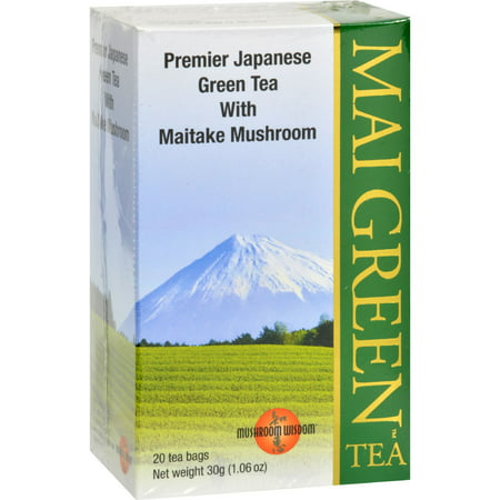 Mushroom Wisdom Mai Green Tea - 20 Tea Bags (Best Way To Make Mushroom Tea)