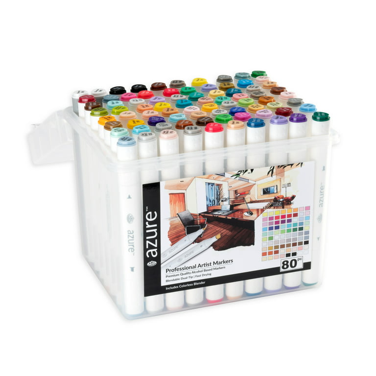 High-Quality Artist-Grade Versatile Dual Tip Alcohol Markers - 80 Pack