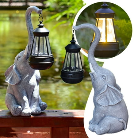 

YuanRX Outdoor Solar Lamp Elephant Creative Ornaments Courtyard Villa Balcony Garden Decoration Resin Crafts Home Essentials Outdoor Decor House Decor (Clearance)