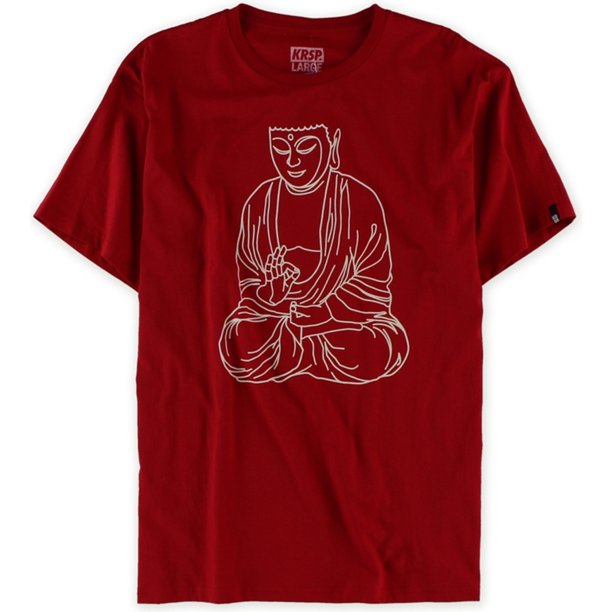 Camiseta KRSP con estampado de Buda para hombre roja extragrande