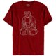 thumbnail image 1 of Camiseta KRSP con estampado de Buda para hombre roja extragrande, 1 of 1