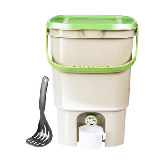 yotijay 21L Kitchen Compost Bin Food Waste Bucket for Indoor Outdoor Backyard Green