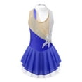 thumbnail image 2 of TSSOE Kids Girls 3D Floral Print Ballet Lyrical Dance Dress Ice Figure Skating Dress Sleeveless Sequins Gymnastics Costume Blue 12, 2 of 5
