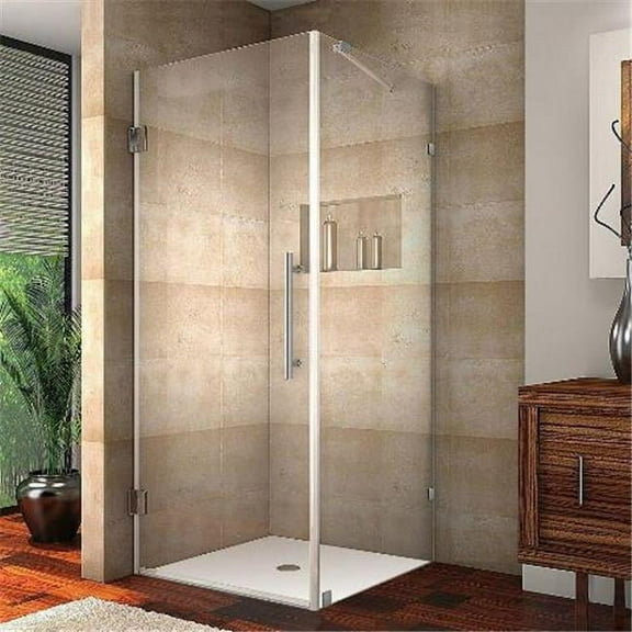 AstonGlobal SEN988-SS-38-10 Aquadica 38 x 38 x 72 in. Completely Frameless Square Shower Enclosure in Stainless Steel