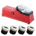 thumbnail image 1 of Automatic Mini Knife Sharpener for Kitchen (White Plug-In Model with 2 or 5 Grinding Wheels, Red Usb Model with 4 Grinding Wheels) C, a Knife Sharpener, a Bag of Grinding Wheels, 1 of 9