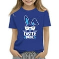 thumbnail image 2 of LNMQLPDBS Easter Shirts for Girls Classic Crewneck Casual Tops Kids Easter Bunny Short Sleeve T Shirt Baby Girls' and Toddler All Holidays Graphic T-Shirts Dark Blue 2-3 Years, 2 of 8