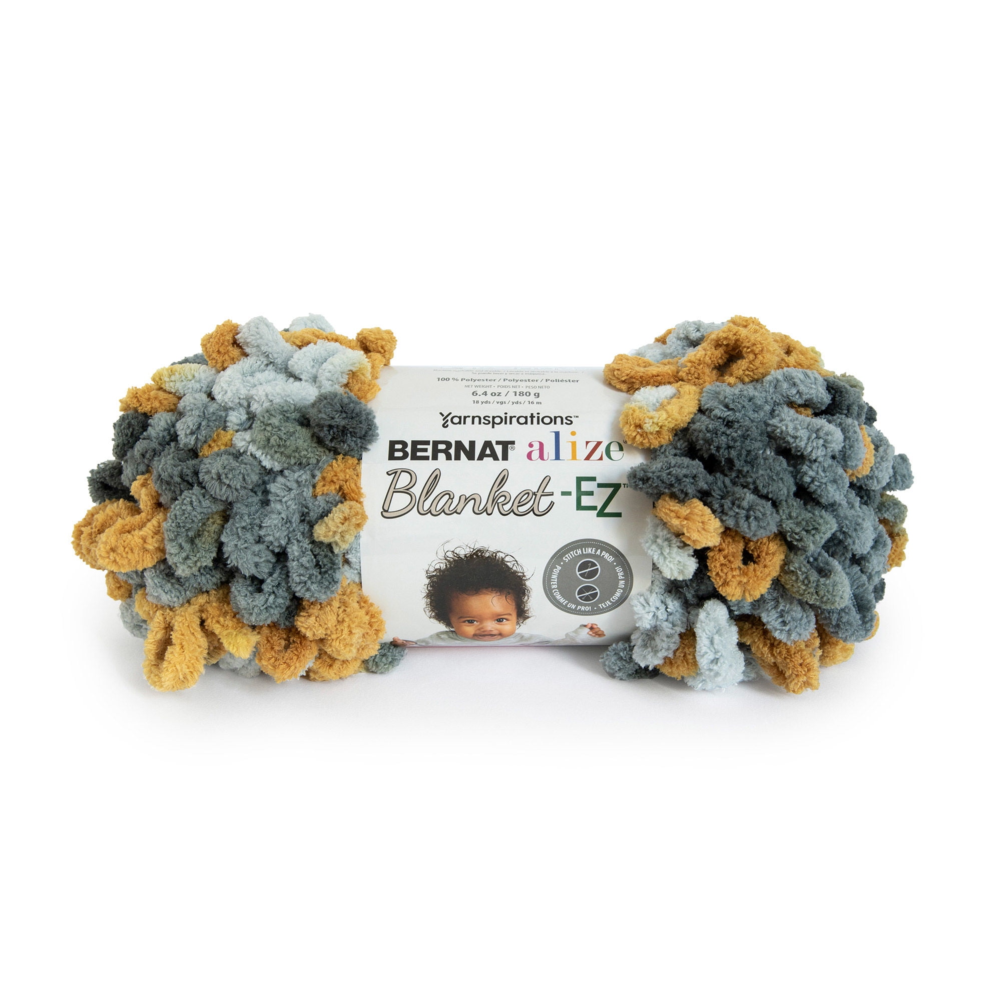 Bernat Alize BlanketEZ Yarn, Harvest Grays, 6.4oz(180g), Jumbo