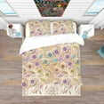 thumbnail image 3 of Designart 'Ornamental Colored Floral Pattern with Flowers' Vintage Duvet Cover Set, 3 of 4