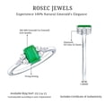 thumbnail image 6 of Rosec Jewels Natural Emerald Cut Emerald Engagement Ring - Emerald Diamond Ring for Women - AAA Quality - With Jewelry Box, 925 Sterling Silver, US 3.50, 6 of 7