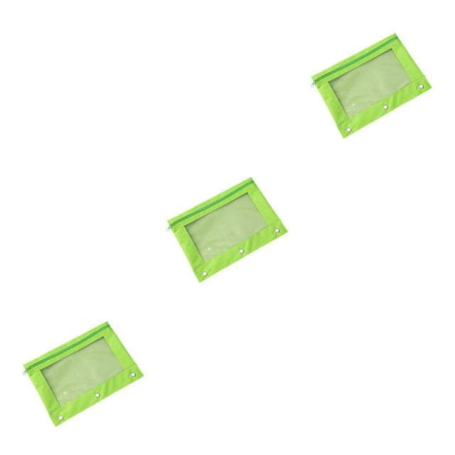 Decodeary Pochette Durable pour Organiser des Documents au Bureau Pochette Portable Zippée Vert Fluorescent 3ensemble