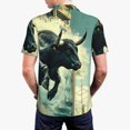 thumbnail image 3 of Balery Bull Charging Through Waves Printed Men’s Short Sleeve Polo Shirt, Midweight Men's Shirt,Golf Polo shirts -4X-Large, 3 of 8