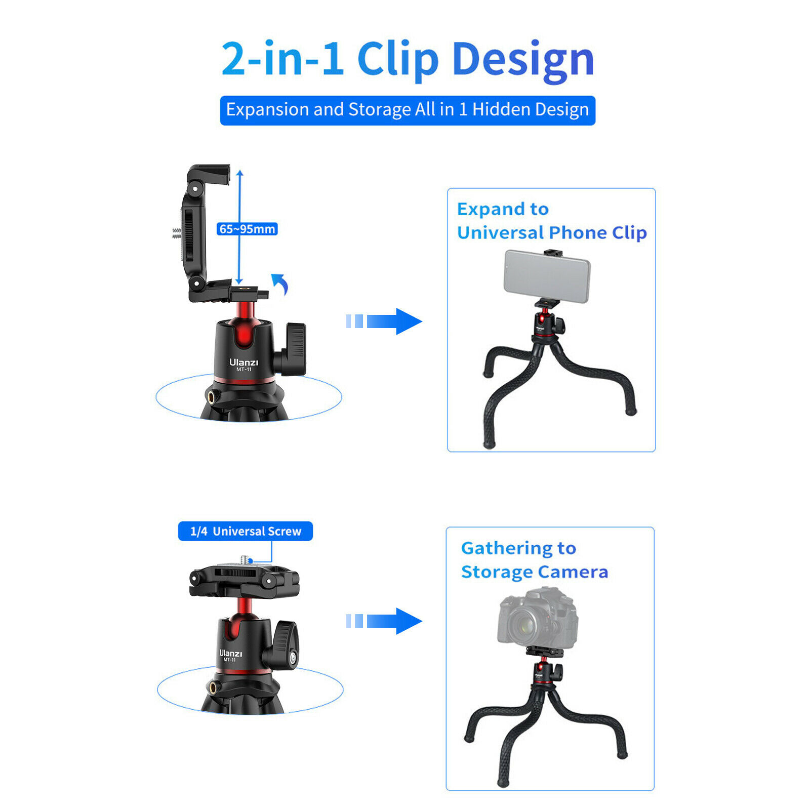 Ulanzi MT-11 Flexible Octopus Portable Tripod for Universal Camera Mobile Phone