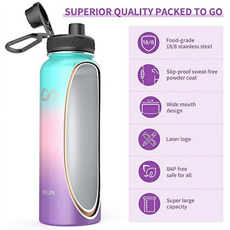 Water Bottles Insulated 40oz, INSPI Water Bottle With Straw Lid, Best Water  Jug For Adults Men, Metal Triple Wall Vacuum Stainless Steel Thermal Hydro  Jug, Keep Cold for 48Hrs, Hydrangea 