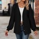 thumbnail image 4 of Gibobby Sueter para mujer Suéter de punto a rayas arcoíris para mujer chaqueta delgada abrigo casual suelto(Negro,XG), 4 of 5